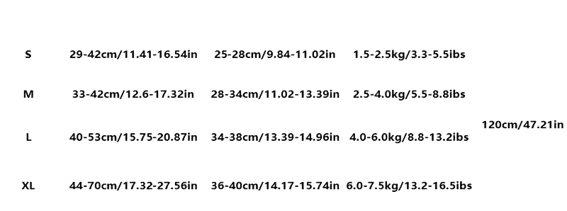 Šuns petnešų išmatavimai