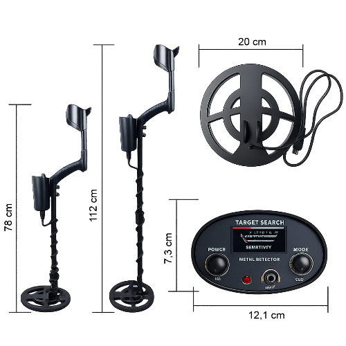 Metalo detektoriaus išmatavimai