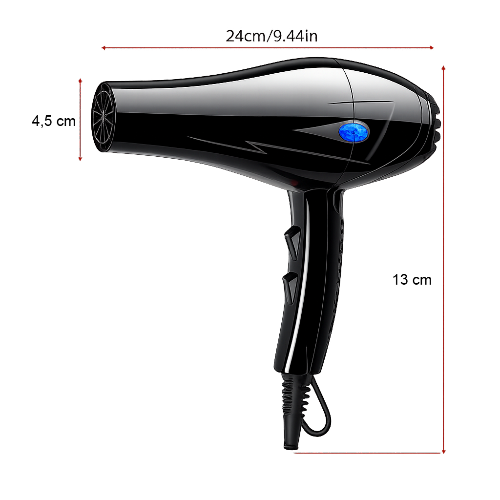 Plaukų džiovintuvo išmatavimai