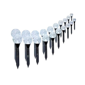 LED saulės energijos lauko šviestuvai su kristalo rutulių sferinėmis lemputėmis (20 vnt.)