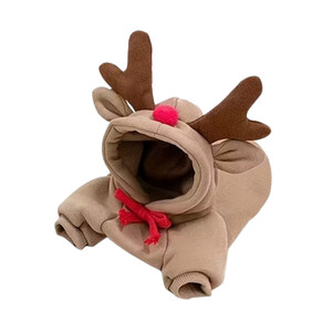 Šiltas kalėdinis megztinis su gobtuvu šunims