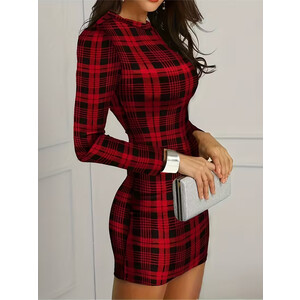 Elegantiška languota suknelė, ilgomis rankovėmis