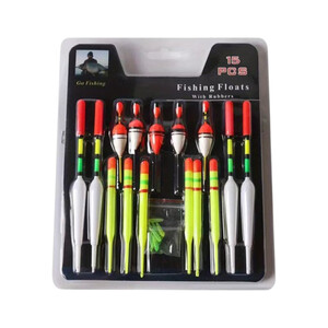 Žvejybos plūdžių rinkinys „Indikatoriniai dreifuojantys, slystantys plūdurai“ (15 vnt.)