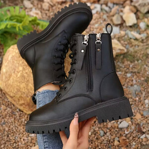 Juodi žieminiai moteriški aulinukai su vilnos pamušalu