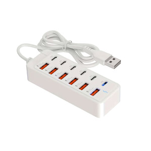 12 lizdų USB greito įkrovimo stotelė – 6× Type-C PD + 6× USB-A lizdai, 25 W