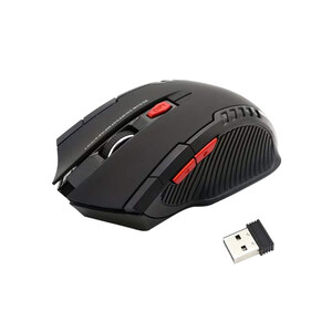 2.4 GHz belaidė optinė žaidimų pelė su USB imtuvu - juodos spalvos