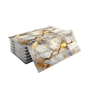 Prabangūs auksinio marmuro sienų lipdukai – pilka su auksine