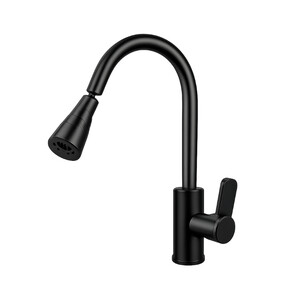 Modernus aukšto lanko vienos rankenos virtuvės maišytuvas su ištraukiama galvute