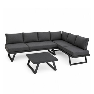 Lauko baldų komplektas BREMEN : kampinė sofa ir stalas, pilkos sp.