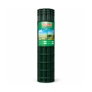Tvoros tinklas PROMOFENCE, virintas, PVC, žalios sp., 100 x 100 x 2,2 mm x 1,0 x 25 m
