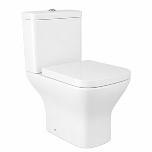 Klozeto komplektas CREYA CITY su S/C dangčiu, Rimless, horiz. pajungimas, galinis vandens padavimas