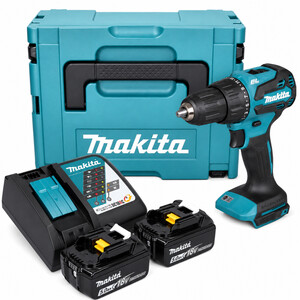 Akumuliatorinis smūginis gręžtuvas MAKITA DHP490RTJ, 18 V, 2 x 5,0 Ah Li-ion, 50/27 Nm